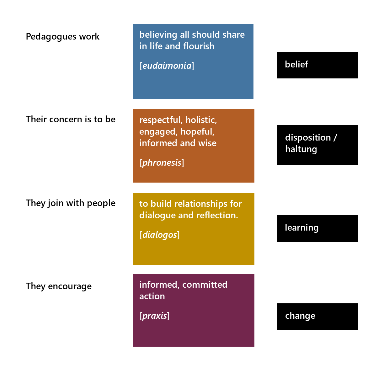 the process of pedagogy